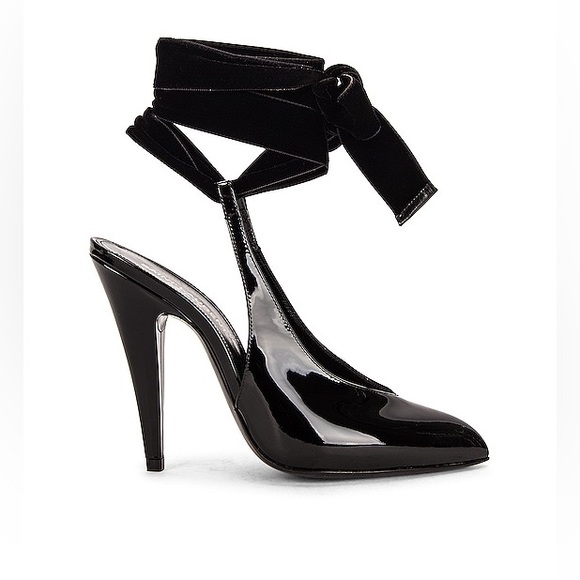 SAINT LAURENT
Kika Lace Up Slingback Heels - Picture 2 of 5